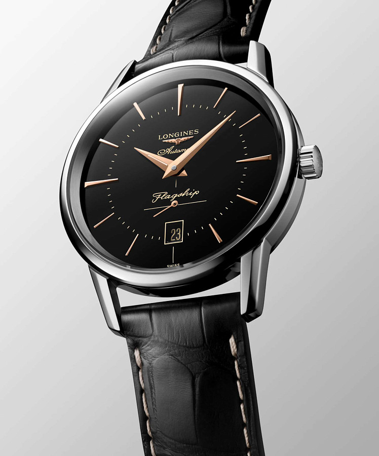 Часы Longines Heritage L4.795.4.58.0 — мужские, черный