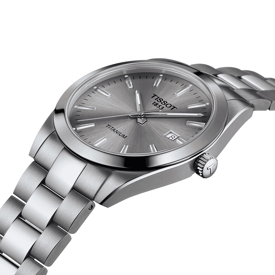 Часы Tissot Gentleman Titanium T127.410.44.081.00 — кварцевые, металл титан