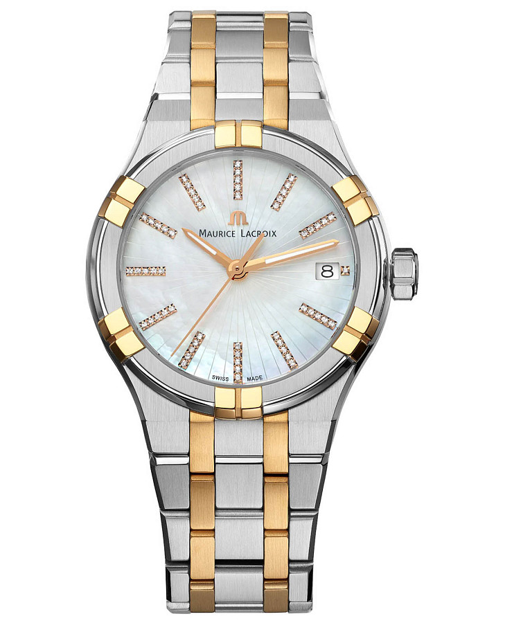 Часы Maurice Lacroix Aikon Quartz AI1106-PVP02-170-1 — женские, перламутровый
