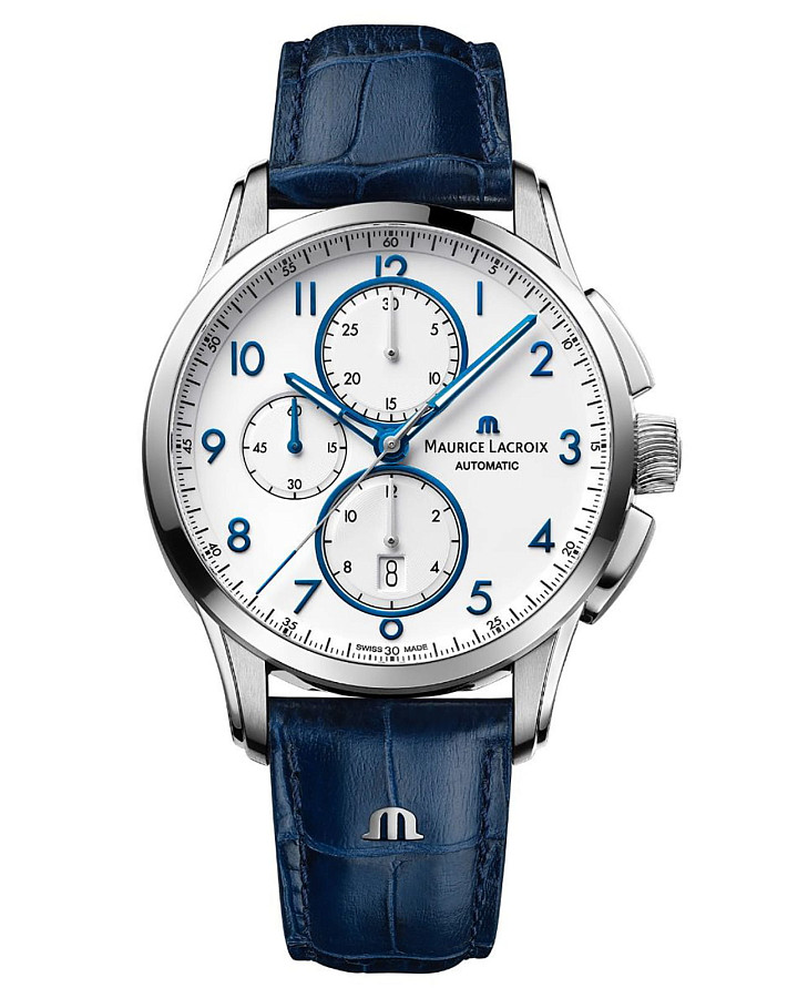 Часы Maurice Lacroix Pontos Chronograph PT6388-SS001-120-4 — мужские, белый