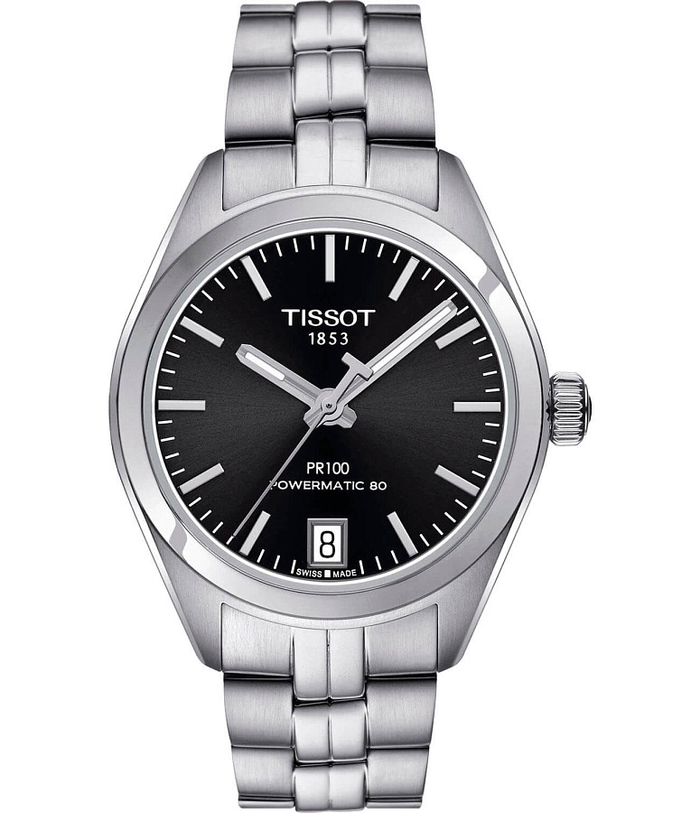 Часы Tissot PR 100 Powermatic 80 Lady T101.207.11.051.00 — женские, черный