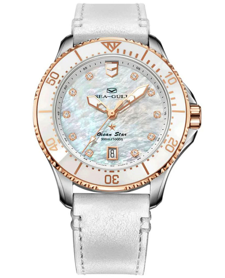 Часы Seagull Ocean Star Pro 219.17.1211 — женские, перламутровый