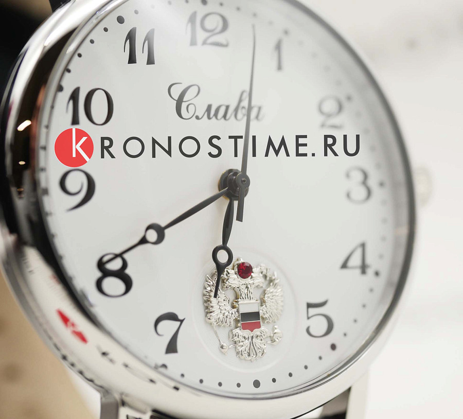 Часы Слава Премьер 8190679/300-2409.В — белый, металл сталь
