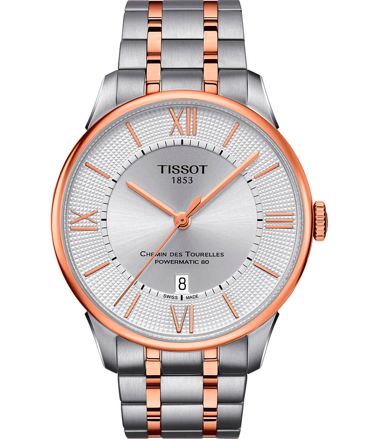 Часы Tissot Chemin des Tourelles Powermatic 80 T099.407.22.038.02 — мужские, серебристый