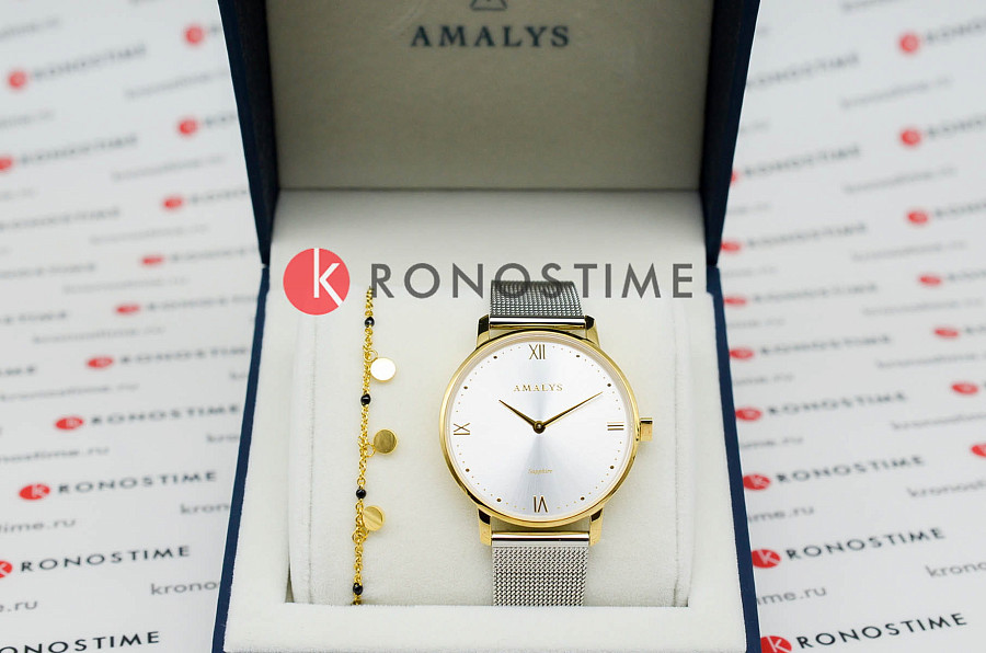 Часы Amalys Giftboxes AMW-195 — белый, сталь металл