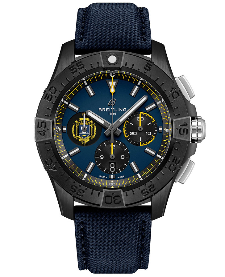 Часы Breitling Avenger B01 Chronograph 44 Night Mission Us Naval Academy SB01474A1C1X1 — мужские, синий