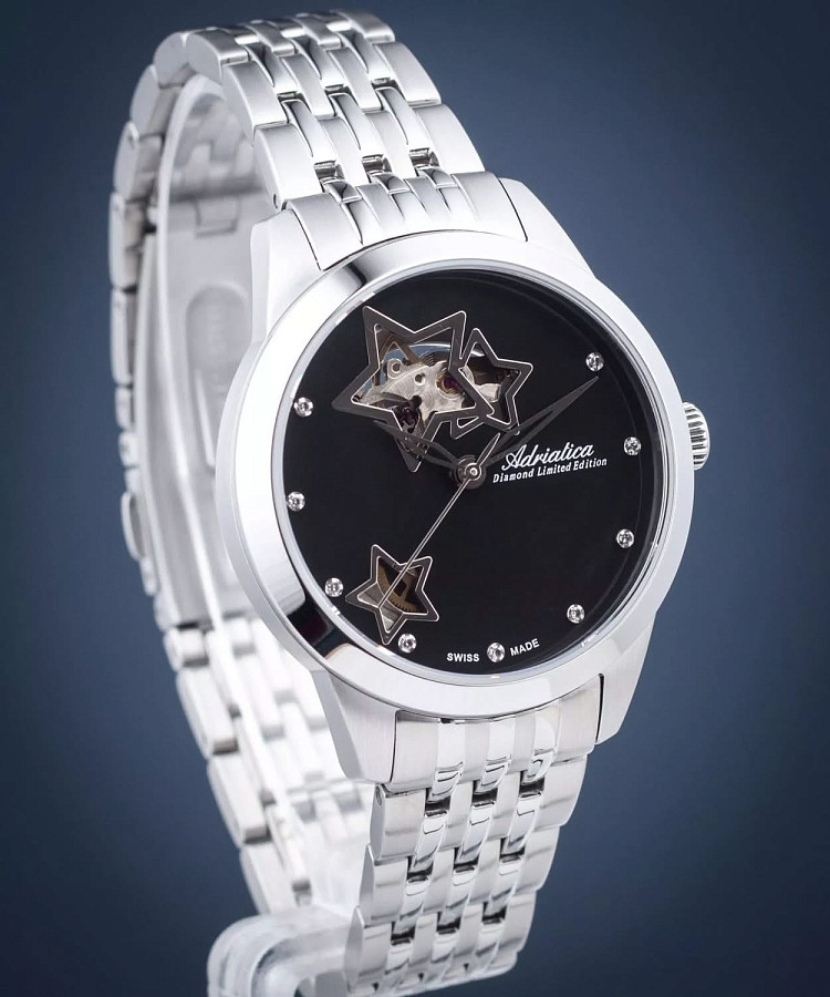 Часы Adriatica Diamond Automatic Limited Edition A3333.514MA — нержавеющая сталь, женские