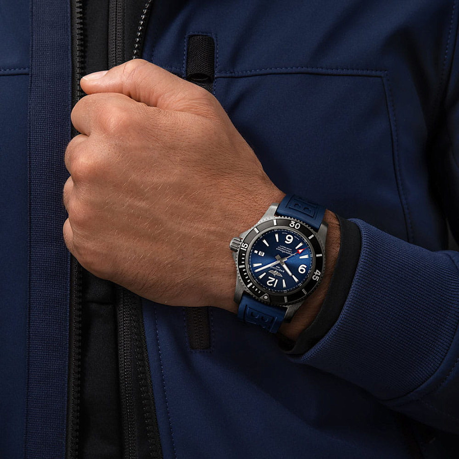 Часы Breitling Superocean Automatic 46 Black Steel M17368D71C1S2 — каучук, мужские