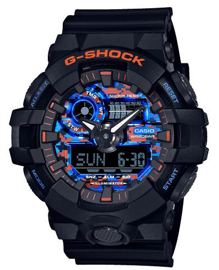 Часы Casio G-Shock GA-700CT-1A — мужские, оранжевый
