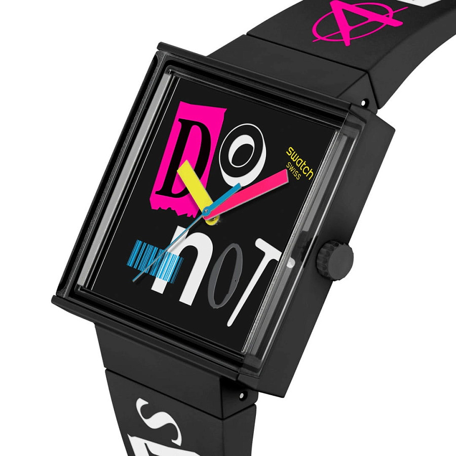 Часы Swatch Pierced Edge SO34B100 — биокерамика, Швейцария