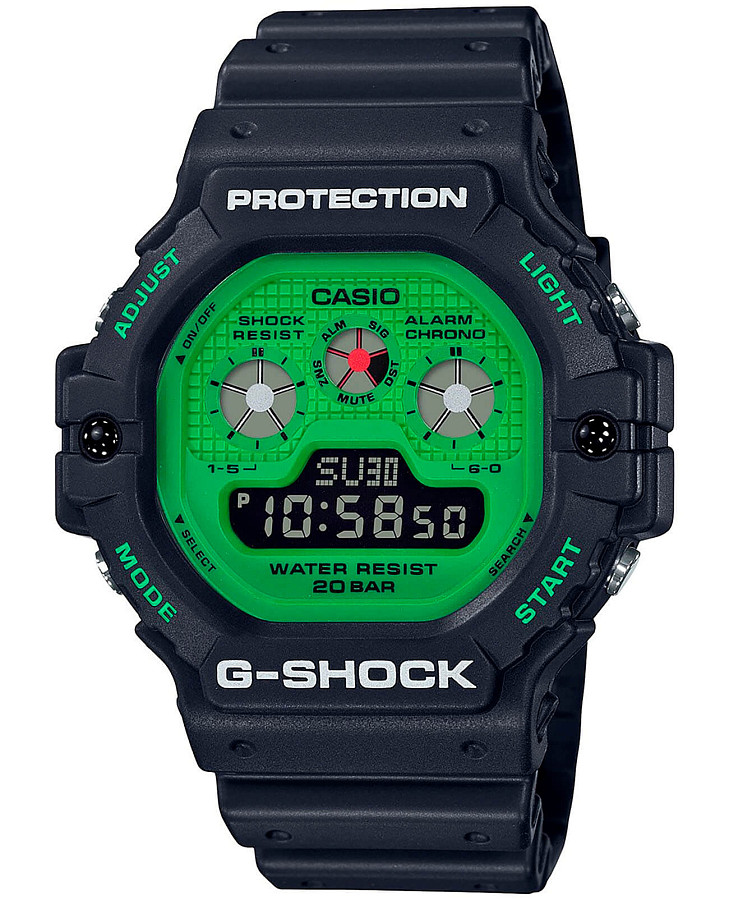 Часы Casio G-Shock DW-5900RS-1ER — мужские, зеленый