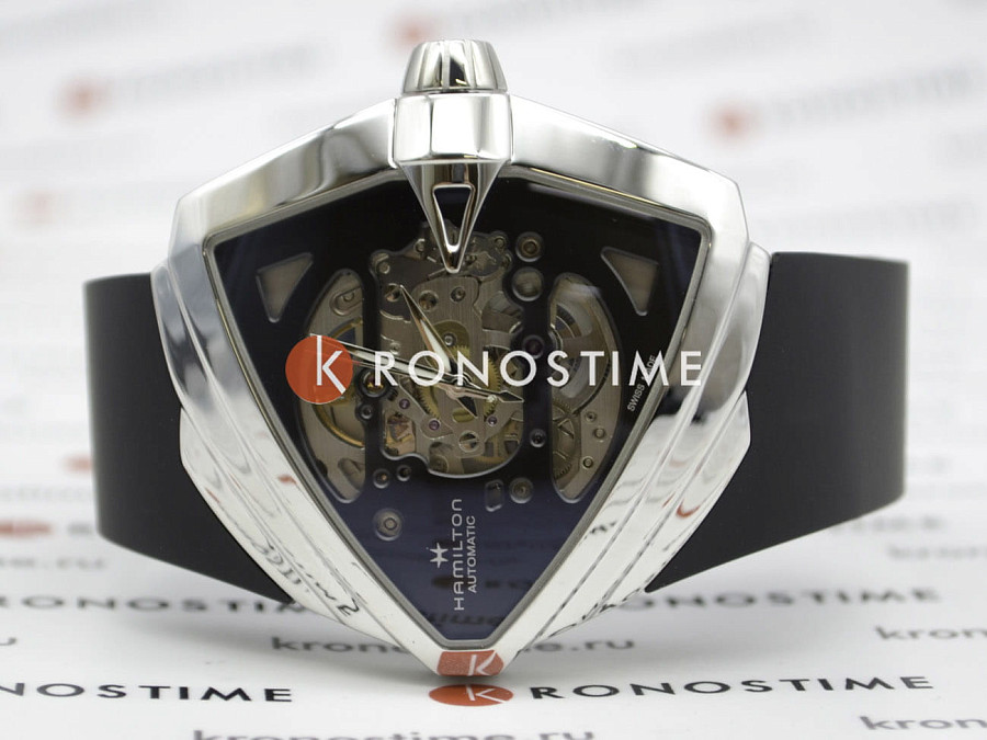 Часы Hamilton Ventura XXL Skeleton Auto H24625330 — мужские, каучук