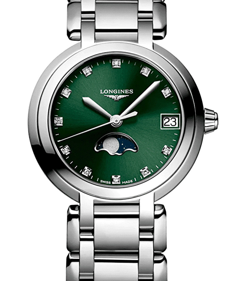 Часы Longines PrimaLuna L8.115.4.67.6 — зеленый, кварцевые