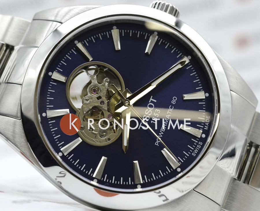 Часы Tissot Gentleman Powermatic 80 Open Heart T127.407.11.041.01 — механические, Швейцария, мужские