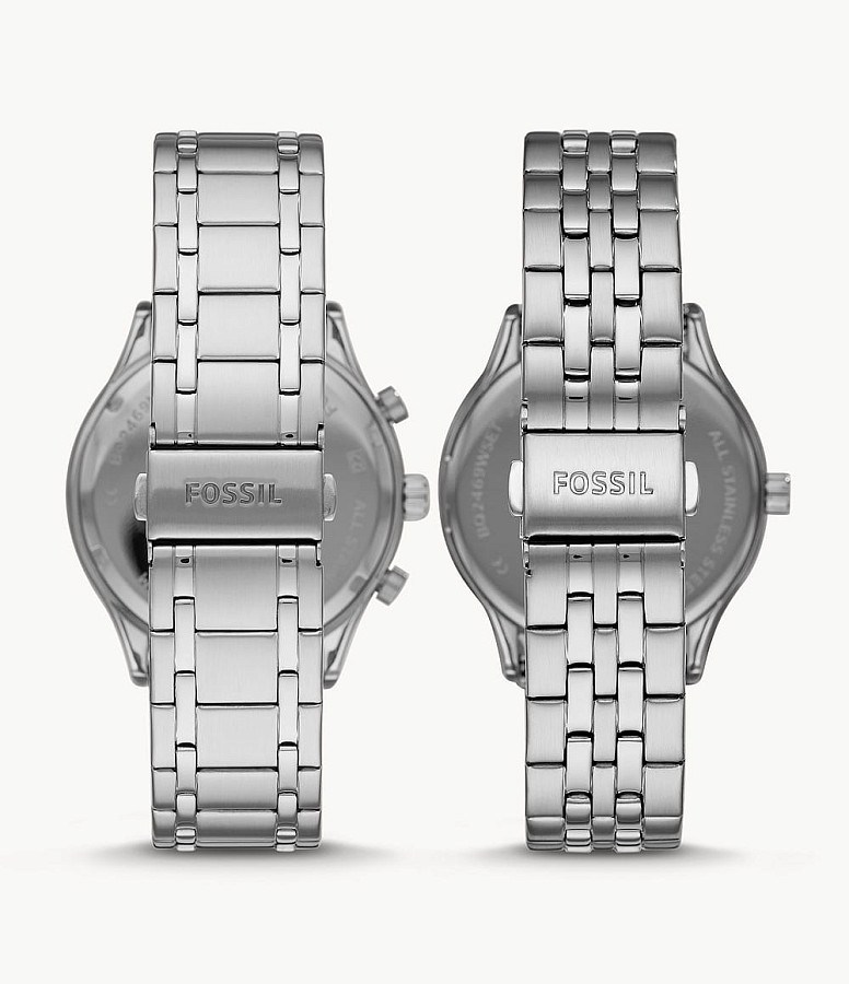 Часы Fossil Carlie BQ2468SET — кварцевые, металл сталь
