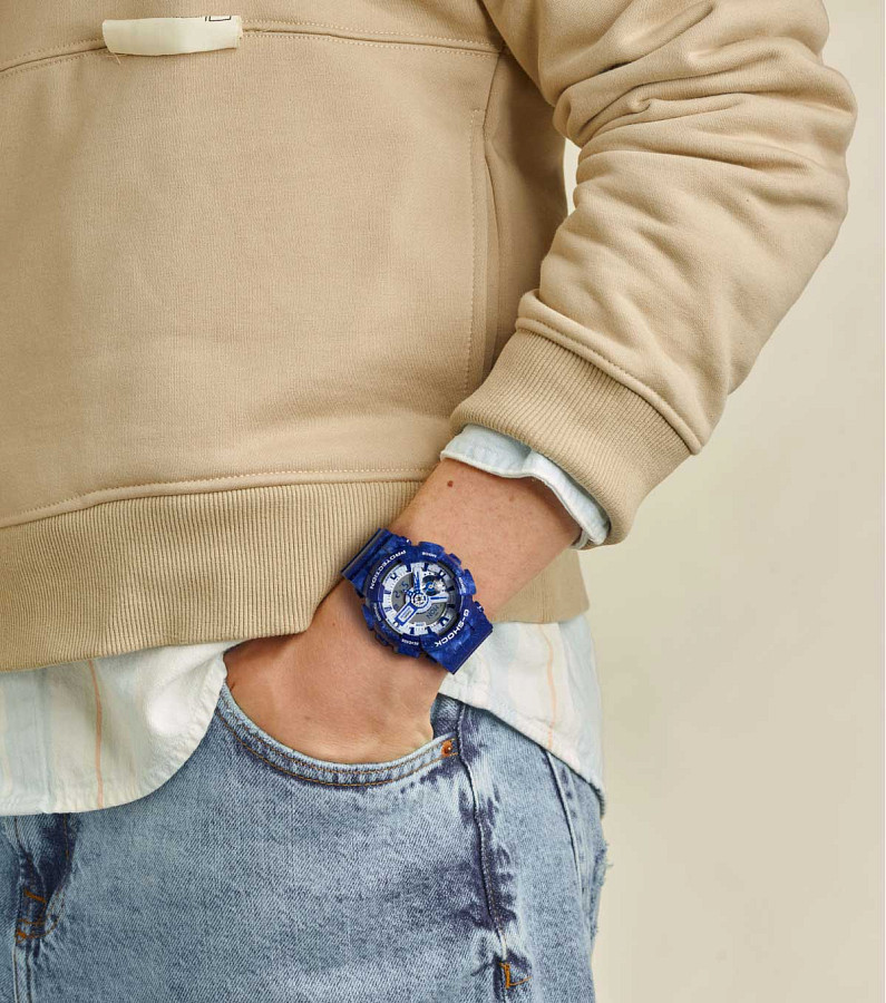 Часы Casio G-Shock GA-110BWP-2A — электронные, пластик