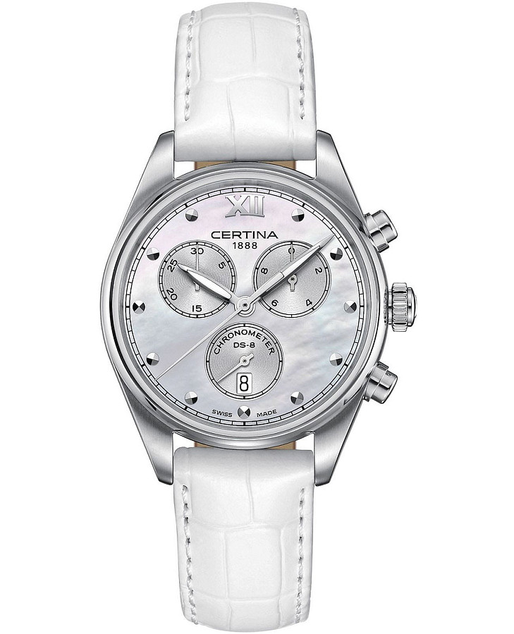 Часы Certina DS-8 Lady Chronograph C033.234.16.118.00 — женские, перламутровый
