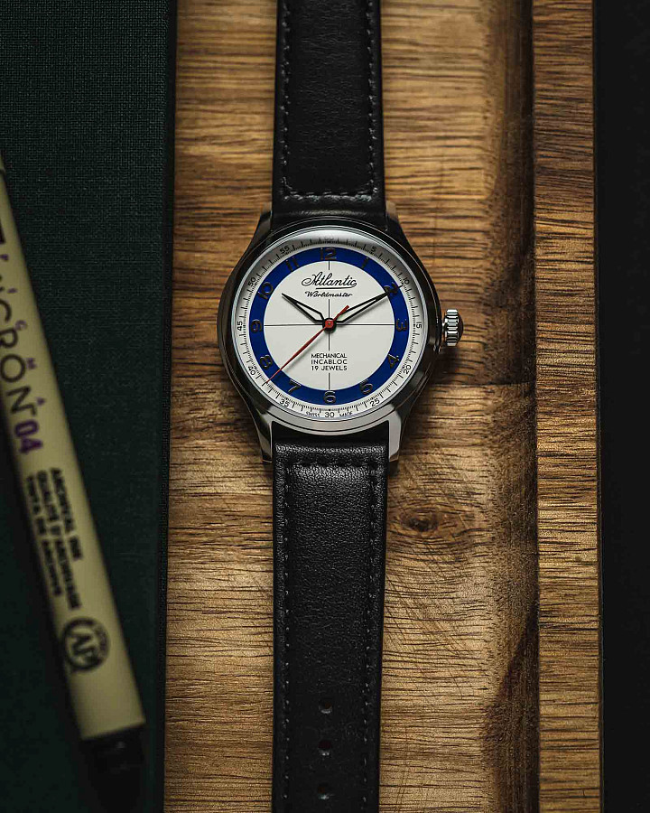 Часы Atlantic Worldmaster Original 53680.41.13 — кожаный, мужские