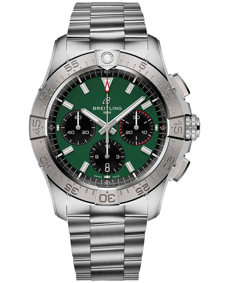 Часы Breitling Avenger B01 Chronograph 42 mm AB0146101L1A1 — мужские, зеленый