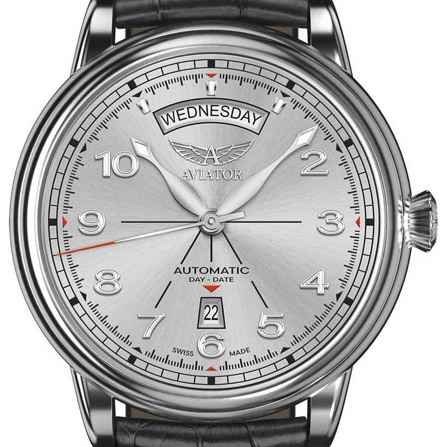 Часы Aviator Douglas Day-Date V.3.44.0.399.4 — механические, сталь металл