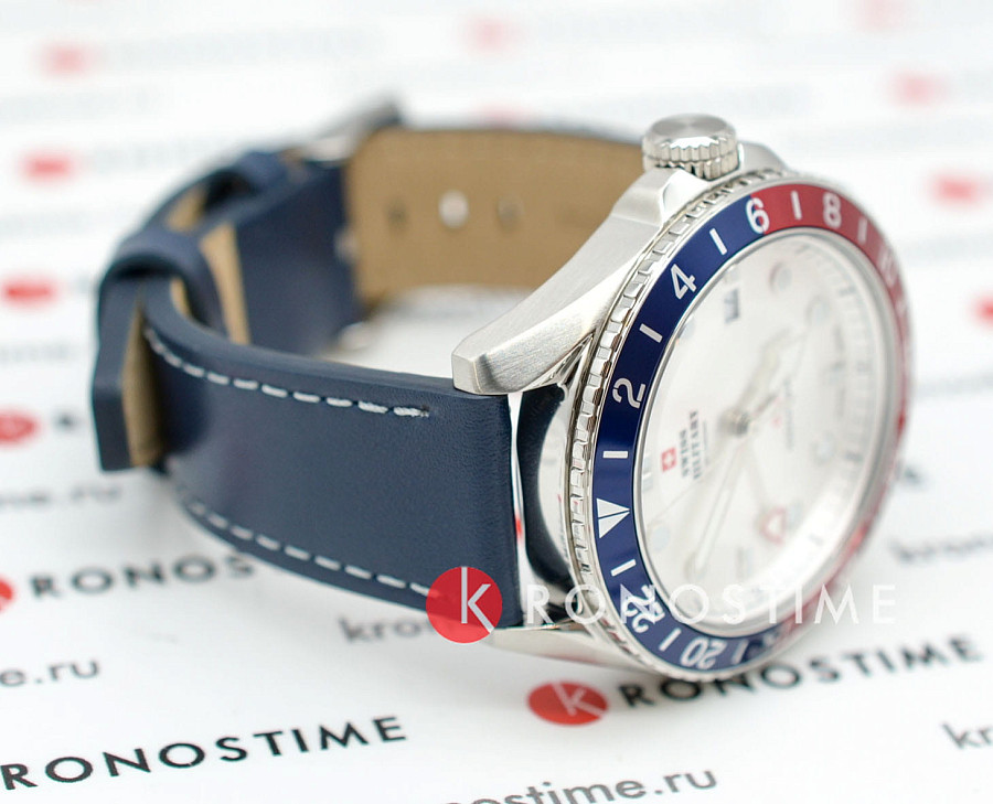 Часы Swiss Military by Chrono Quartz GMT SM34095.05 — мужские, кожаный