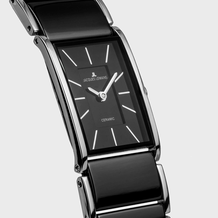 Часы Jacques Lemans Dublin 1-2214A — сталь + керамические вставки, женские