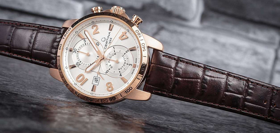 Часы Certina DS Podium Chronograph Automatic C034.427.36.037.00 — мужские, коричневый