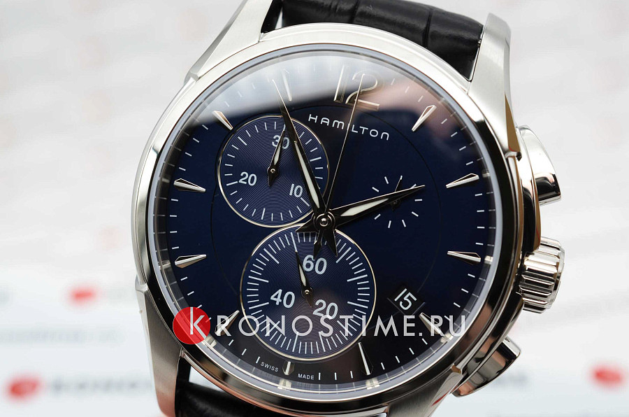Часы Hamilton Jazzmaster Chrono Quartz H32612741 — синий, сталь