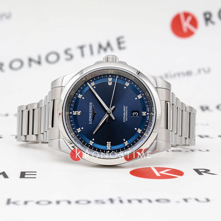 Часы Longines Conquest L3.830.4.97.6 — механические, металл сталь