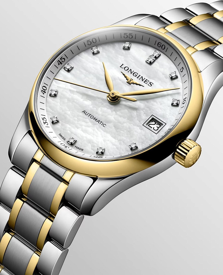 Часы Longines Master Collection L2.357.5.87.7 — женские, нержавеющая сталь и 18 каратное розовое золото
