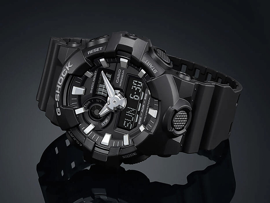 Часы Casio G-Shock GA-700-1BDR (GA-700-1B) — черный, электронные