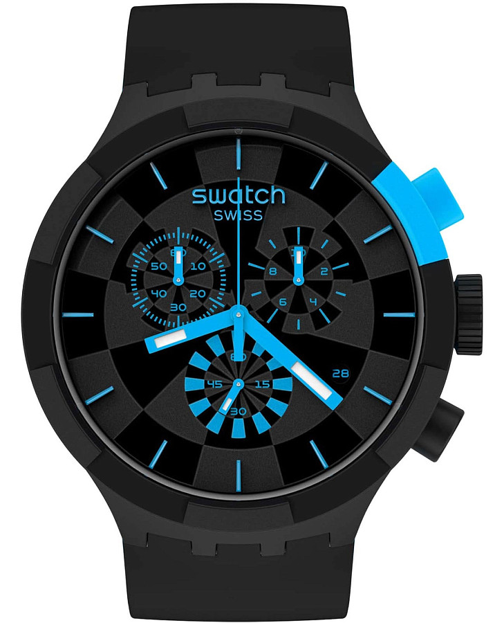 Часы Swatch Big Bold Chrono SB02B401 — мужские, черный