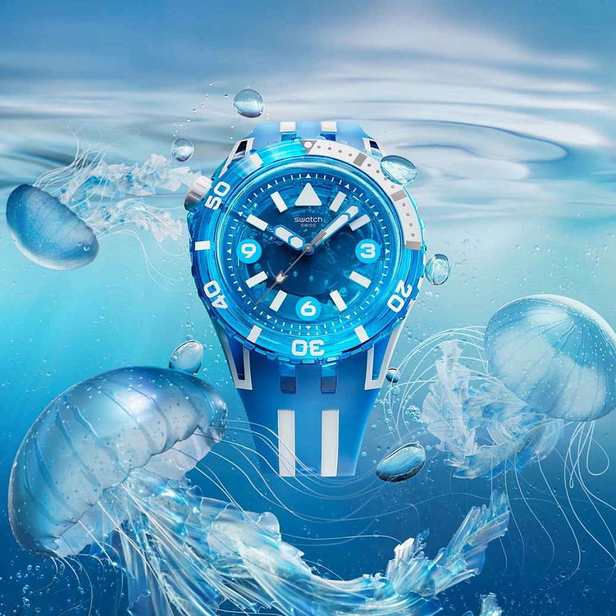 Часы Swatch Blue Fire SSCU09S100 — кварцевые, биокерамика