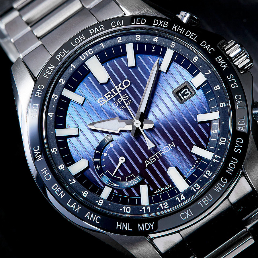 Часы Seiko Astron GPS Solar SSE159J1 — синий, металл керамика сталь