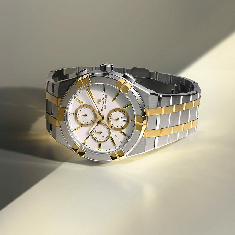 Часы Maurice Lacroix Aikon Quartz Chronograph AI1118-PVY03-130-1 — сталь, Швейцария