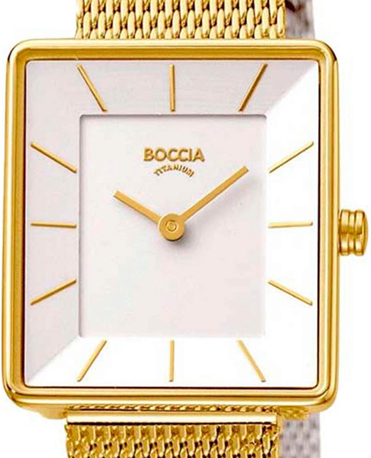 Часы Boccia Titanium Rectangular 3351-06 — кварцевые, титан