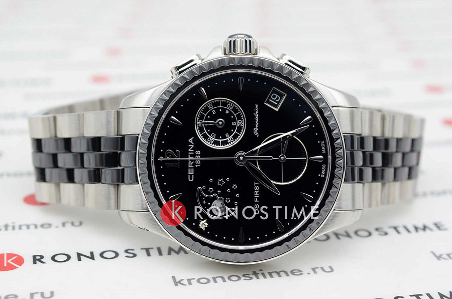Часы Certina DS First Lady Chronograph Moon Phase C030.250.11.056.00 — кварцевые, металл сталь