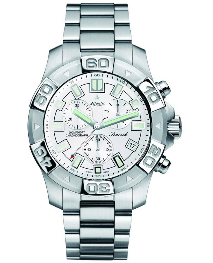 Часы Atlantic Searock Chronograph 87475.41.21 — мужские, белый