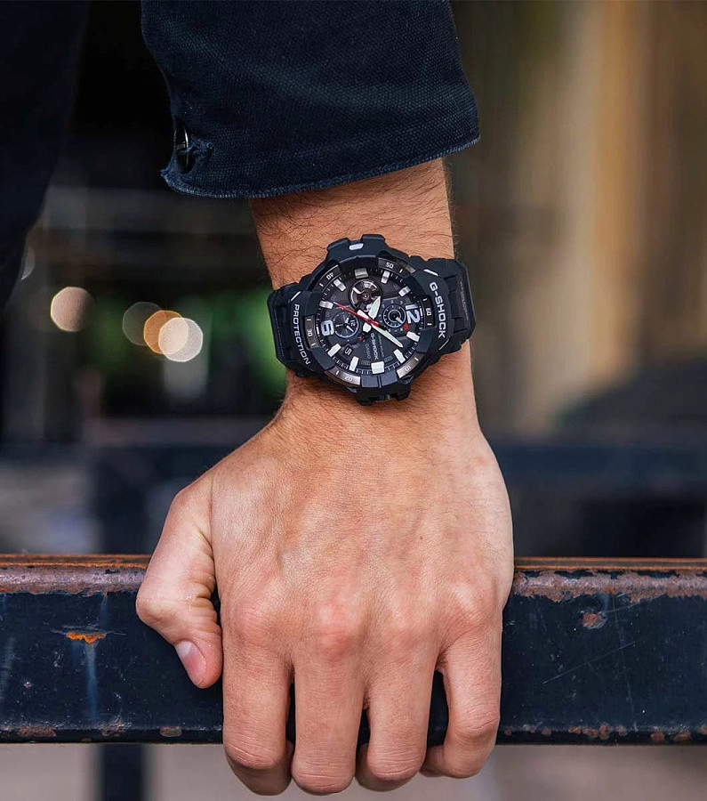 Часы Casio G-Shock GR-B300-1ADR (GR-B300-1A) — электронные, сталь пластик карбон