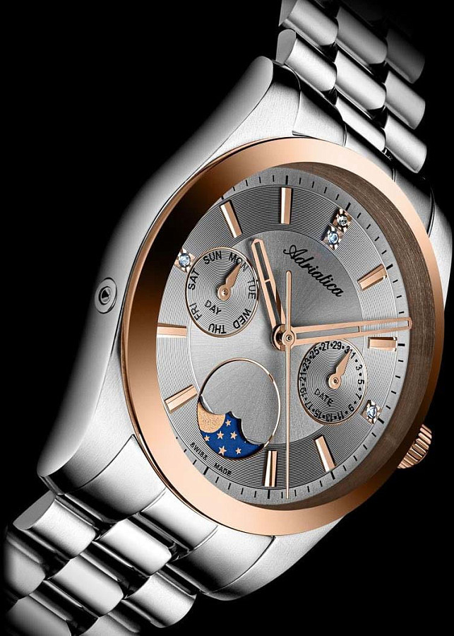 Часы Adriatica Moonphase A3802.R117QF — нержавеющая сталь, женские