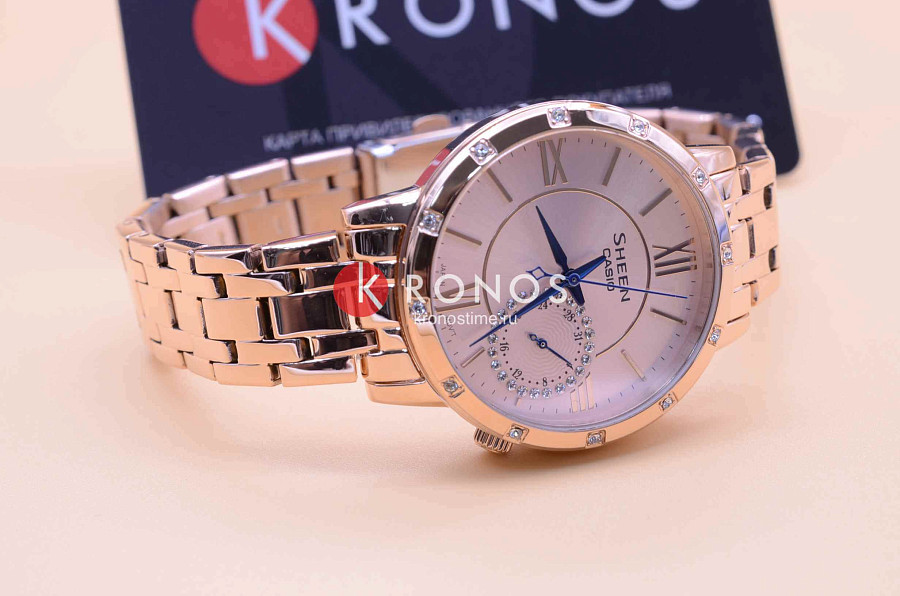 Часы Casio Sheen SHE-3046PG-4AUER — кварцевые, сталь металл