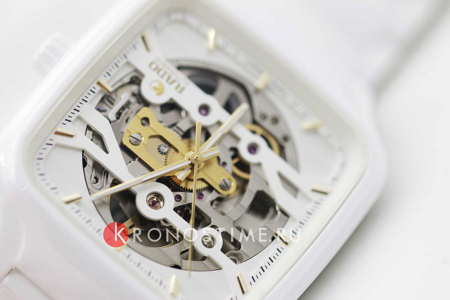 Часы Rado True Square Automatic Skeleton R27126012 — белый, керамика