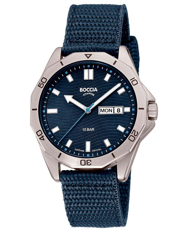 Часы Boccia Titanium 3680-01 — мужские, синий