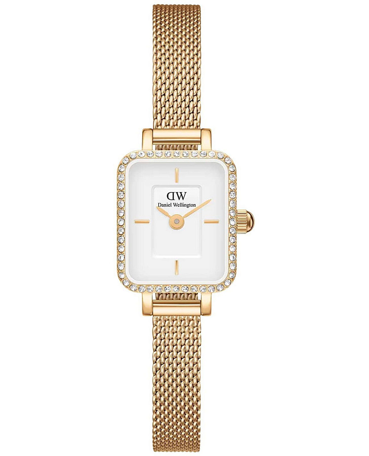 Часы Daniel Wellington Quadro Mini Lumine Bezel Gold DW00100730 — женские, белый