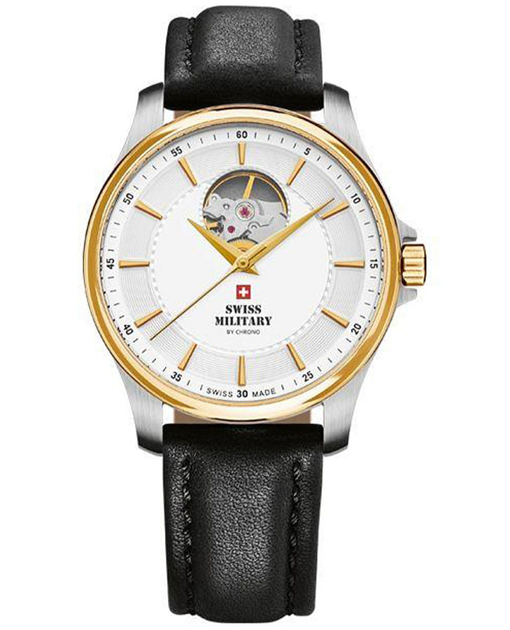 Часы Swiss Military by Chrono Automatic Open Heart SMA34050.07 — мужские, белый