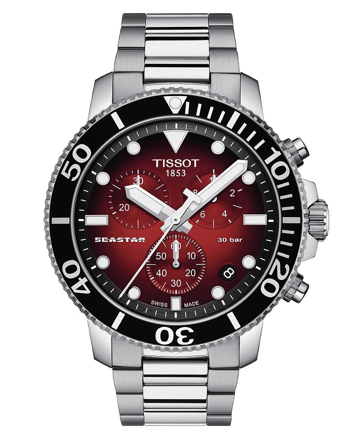 Часы Tissot Seastar 1000 Quartz Chronograph T120.417.11.421.00 — мужские, красный