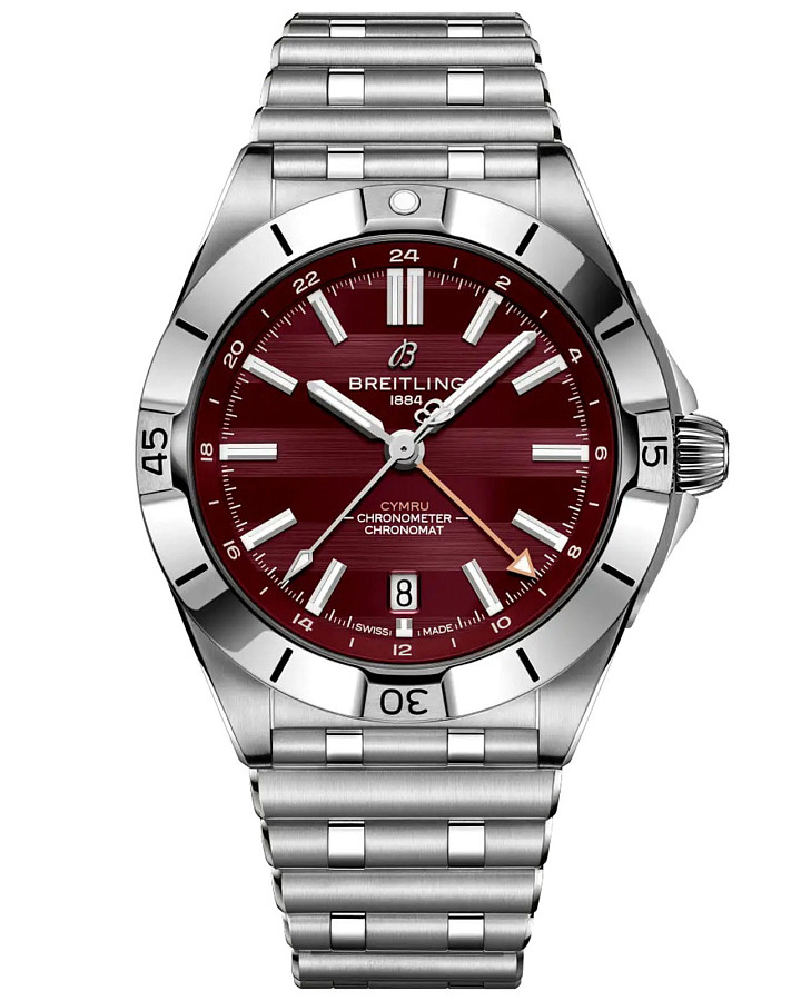 Часы Breitling Chronomat Automatic GMT 40 A323988B1K1A1 — мужские, бордовый