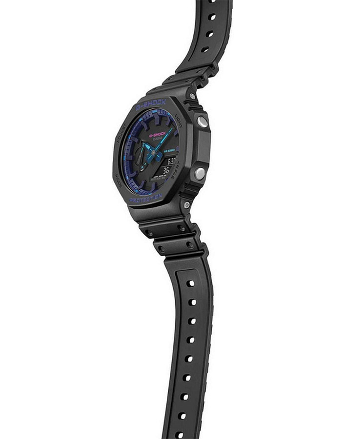 Часы Casio G-Shock Virtual Blue GA-2100VB-1ADR (GA-2100VB-1A) — черный, пластик