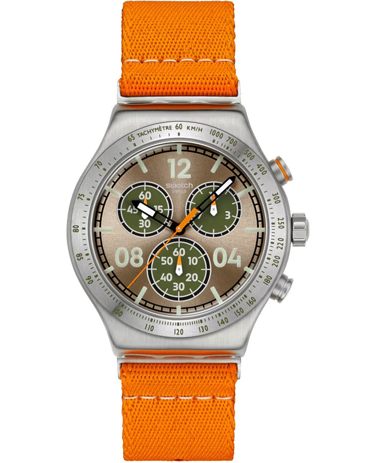 Часы Swatch Vacation Time YVS101 — мужские, зеленый