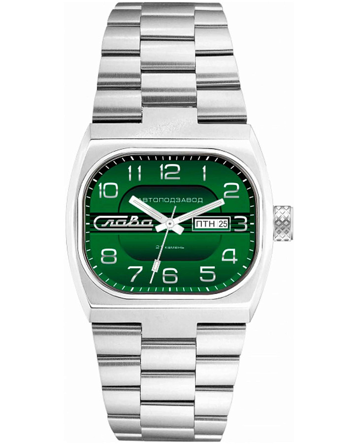 Часы Слава Телевизор 3045709/100-8205 — мужские, зеленый